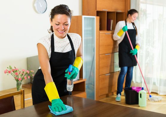 A house being cleaned